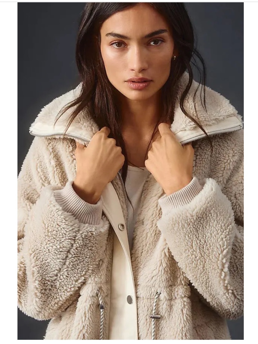 Varley Jamie Sherpa Jacket - Cream - Picture 4 of 10